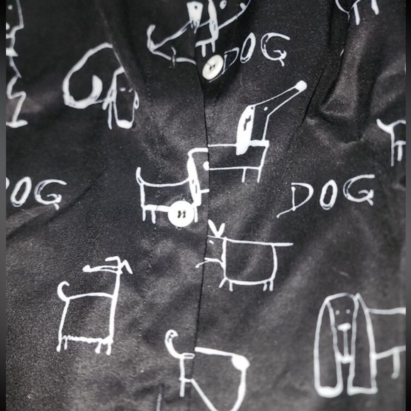 Classic Plus Size Dog Print Button Down Up Shirt Top Blouse - Picture 9 of 10